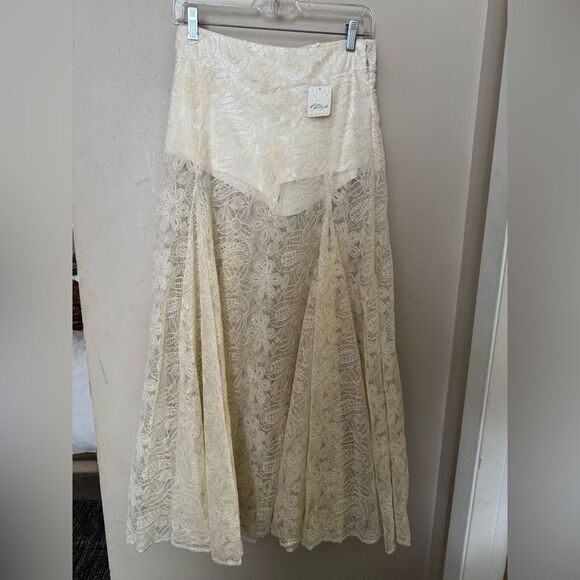 Free People Beat of the Moment Maxi Skirt - Ivory - 4 - NWT - Picture 5 of 5